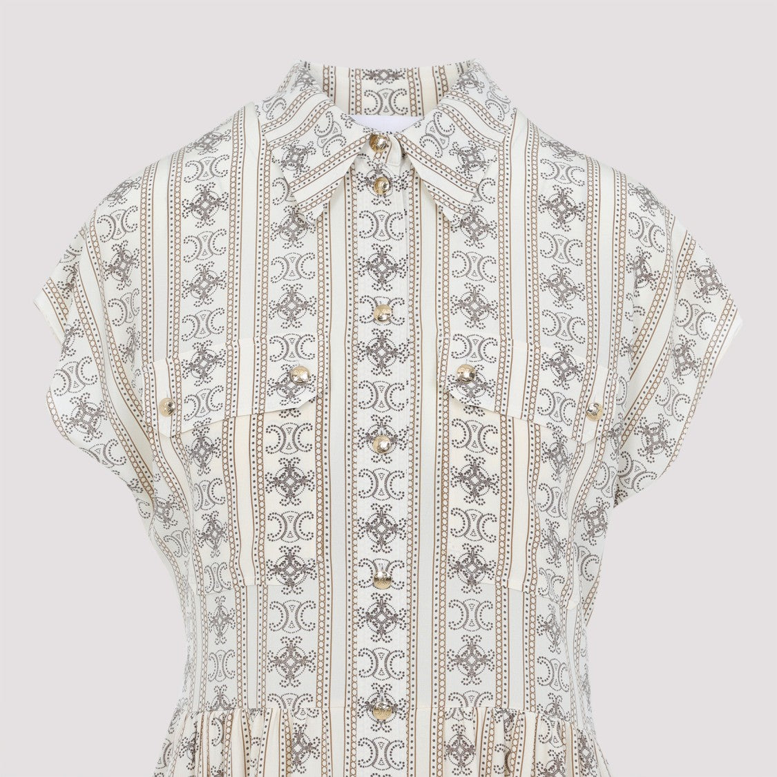 Celine Ivory White Silk Robe Pensionnaire
