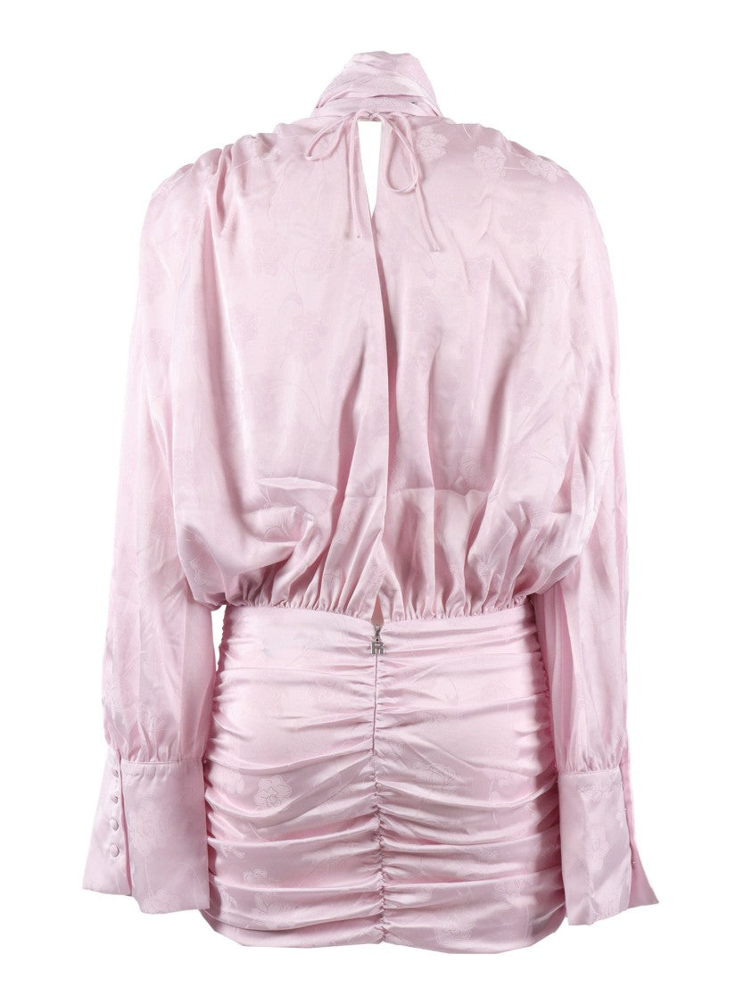 Rotate Orchid Ice Bow Gathered Mini Dress