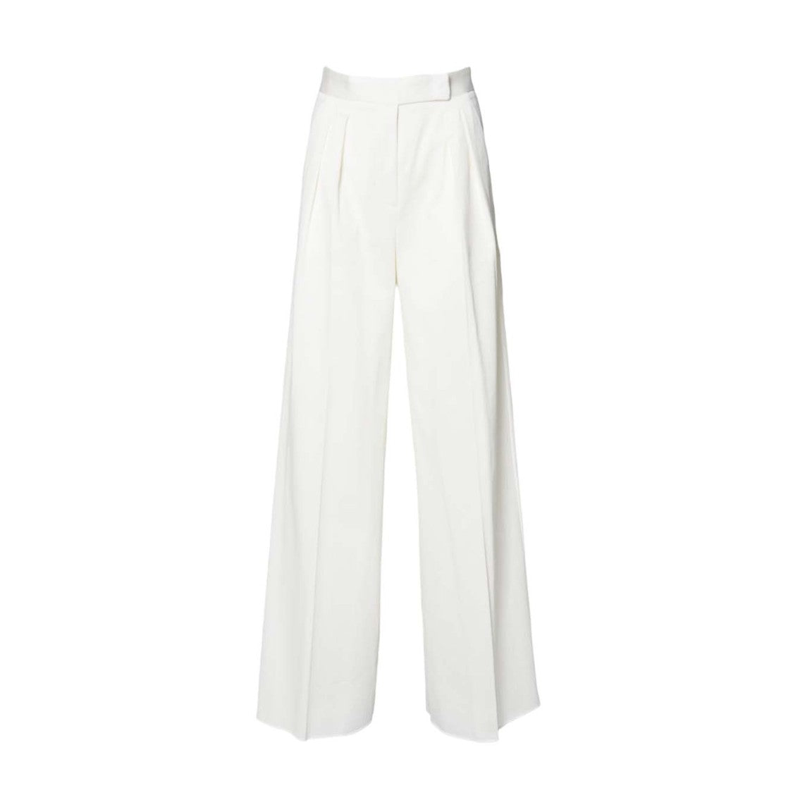 Max Mara Chenzia Wide Trousers In White Pinstriped Jacquard Cotton