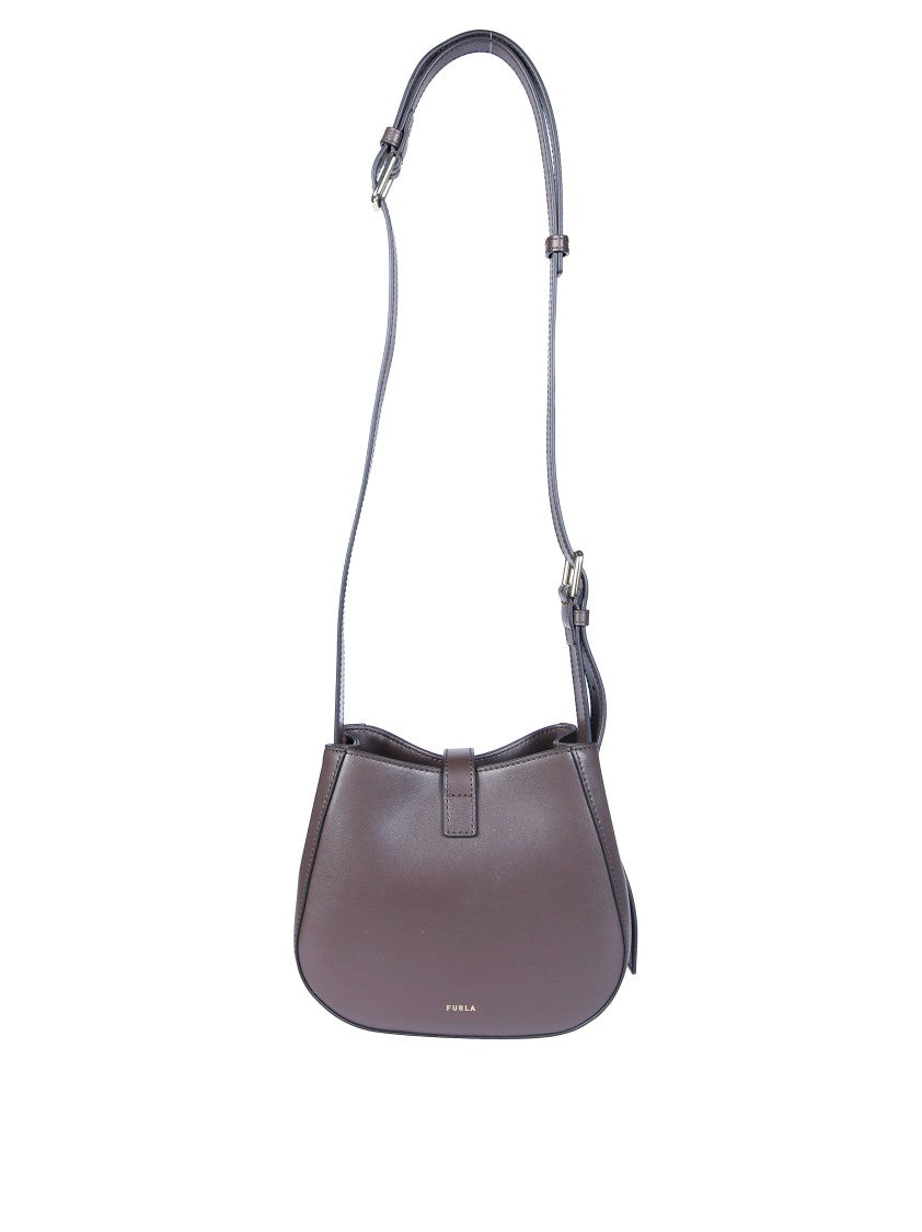 Furla Dora Compact Brown Mini Bucket Bag