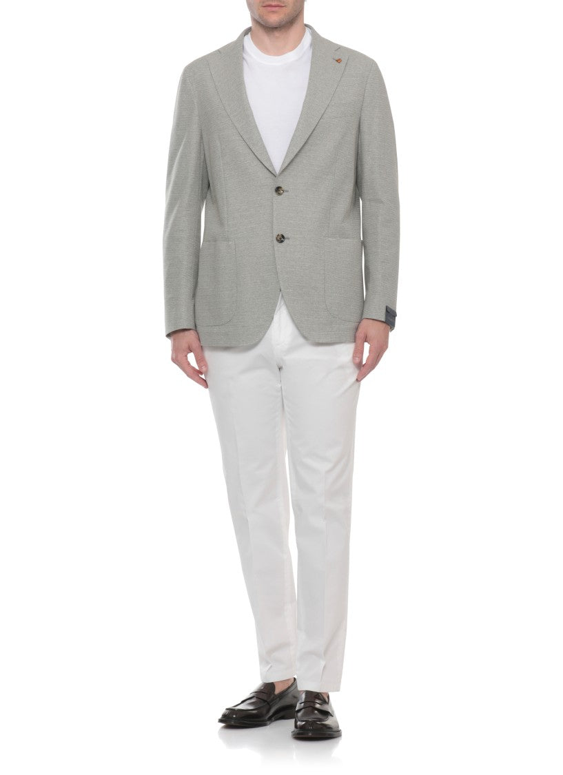 La Torre Red Green Micro Pattern Cotton Jacket