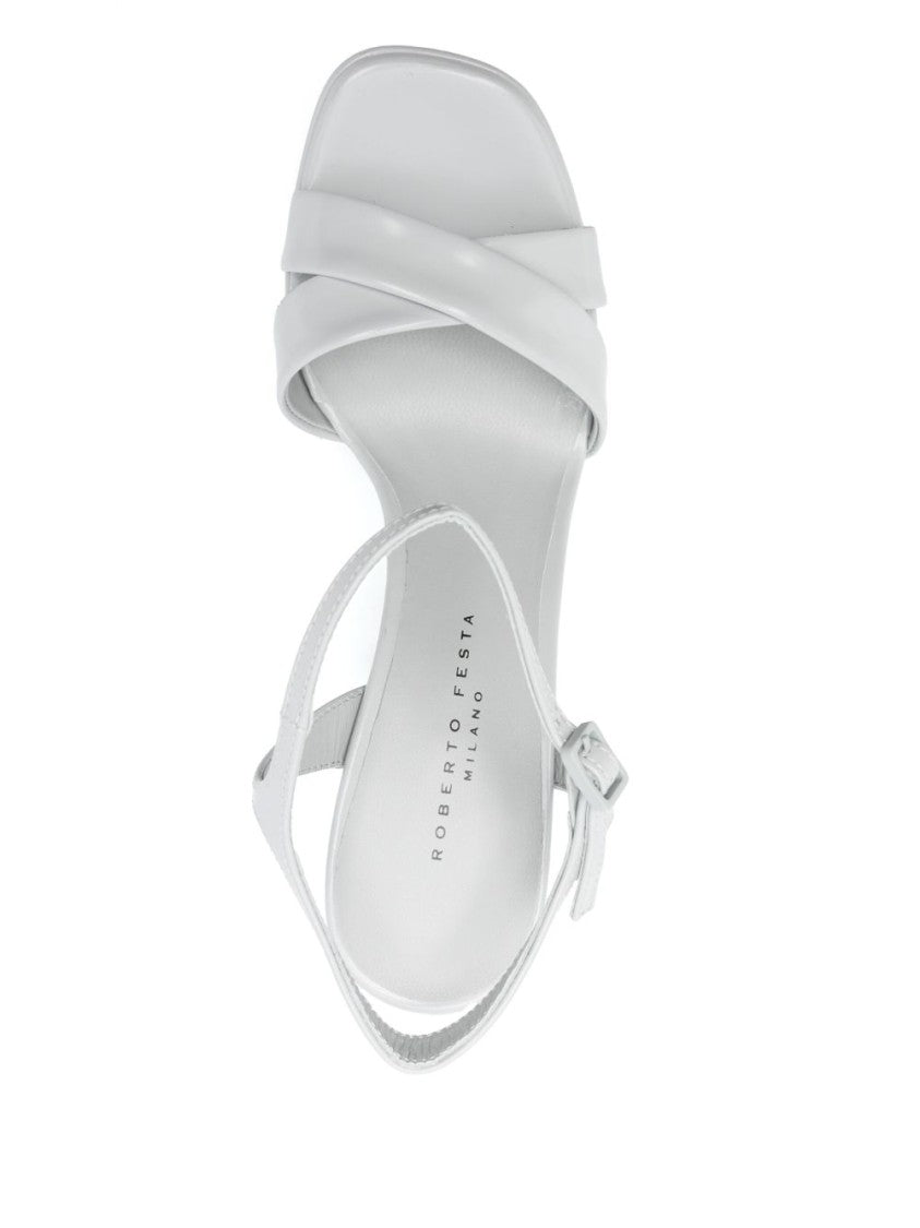 Roberto Festa Ash Grey Crossover High Block Sandals