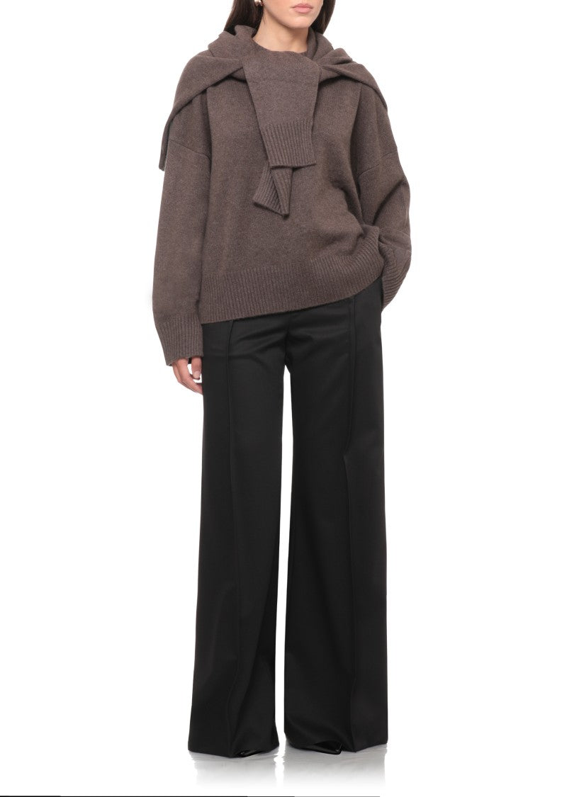 Loulou De Saison Brown Relaxed Fit Ribbed Cashmere Sweater