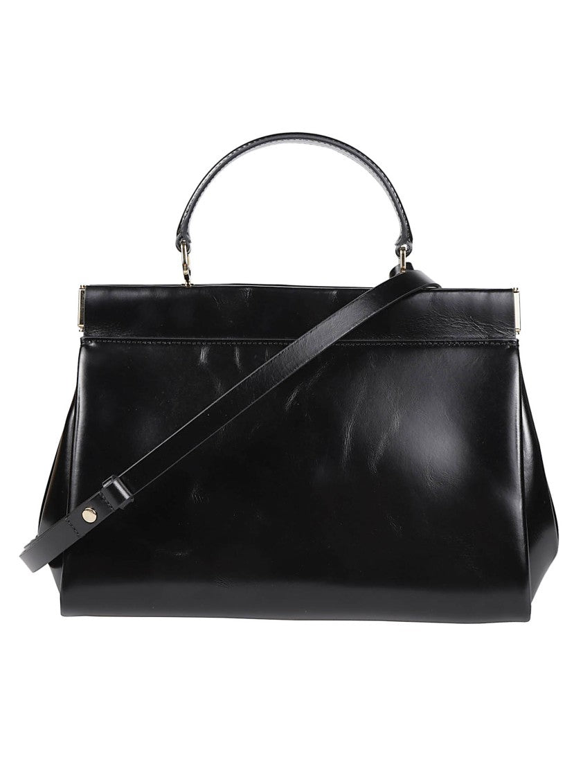 Victoria Beckham Black Sloane Frame Structured Calf Leather Shoulder Bag