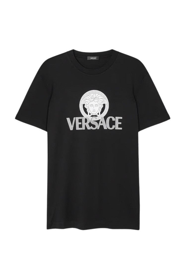 Versace Medusa Print Short-Sleeved Shirt In Cotton