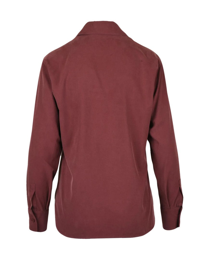 Max Mara Red Silk Relaxed Blouse