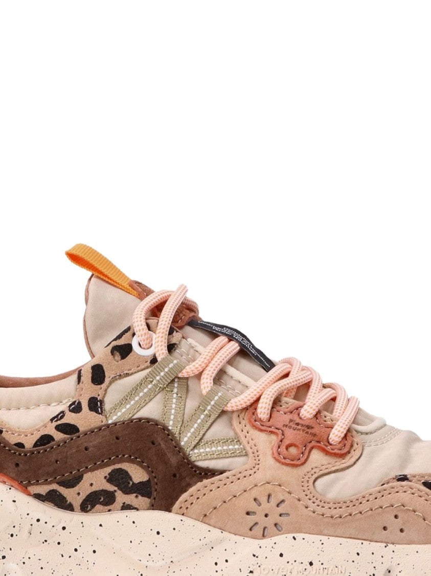 Flower Mountain Sole Sneakers With Leopard Print