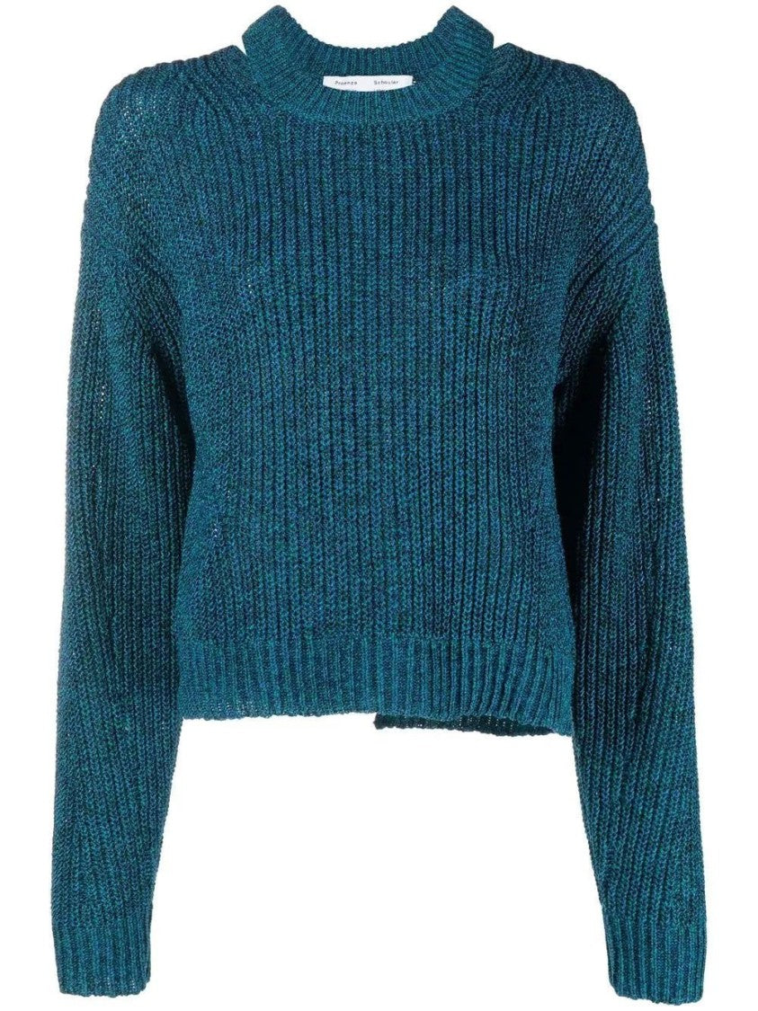 Proenza Schouler Chunky Knit Sweater With Cut-Out Detail And Cropped Silhouette
