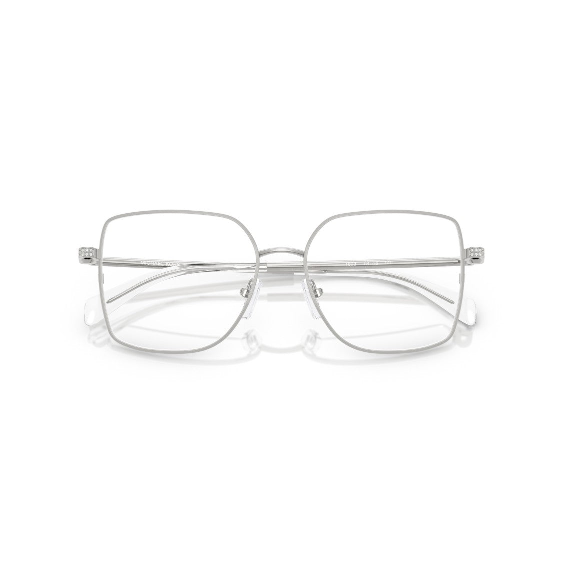 Michael Kors 0Mk3091b Square-Shaped Silver Metal Eyeglasses With Minimalist Design