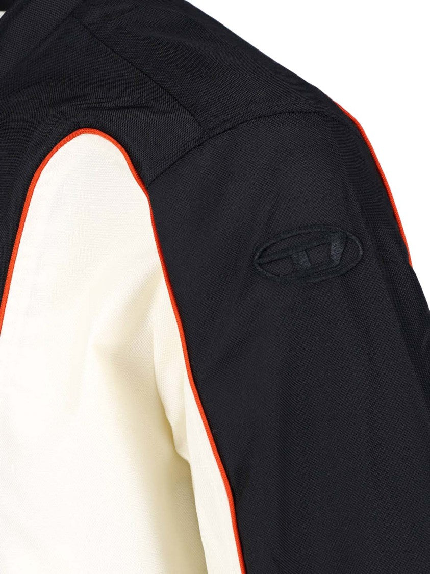 Diesel Color-Block Black Jacket With Red Piping