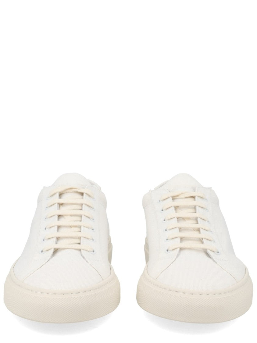 Common Projects White Achilles Cotton Minimalist Low-Top Sneakers