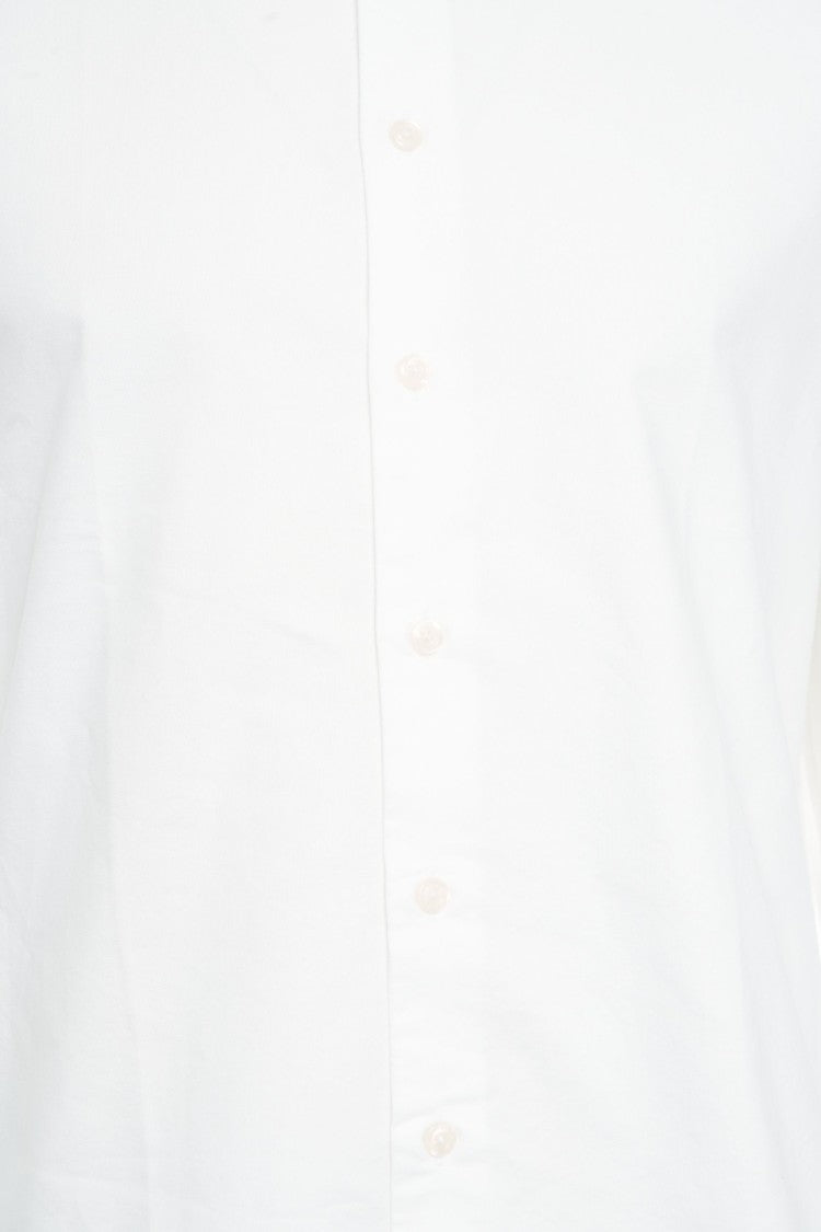 Bastoncino Cotton Long Sleeve Shirt With Button-Down Collar And Rounded Hem
