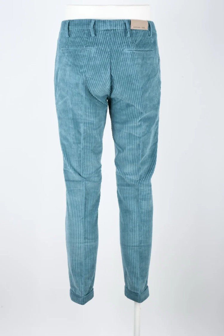 Michael Coal Aqua Green Stretch Cotton Pants