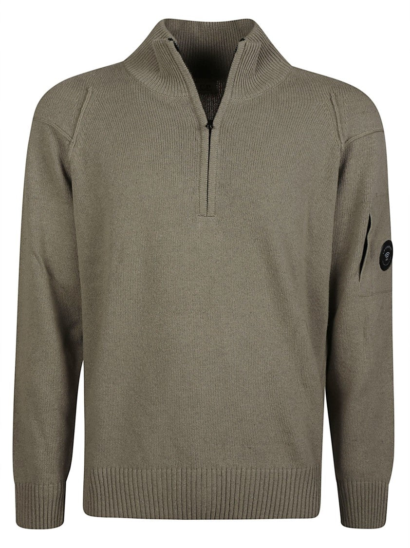 C.P. Company Grs Half-Zip Ribbed Wool-Blend Sweater