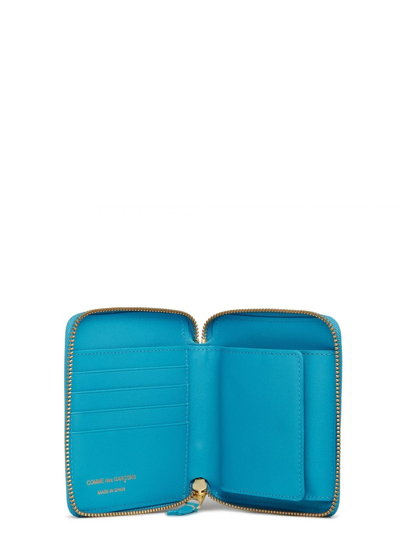 Comme Des Garçons Zip-Around Calfskin Wallet With Gold-Tone Hardware