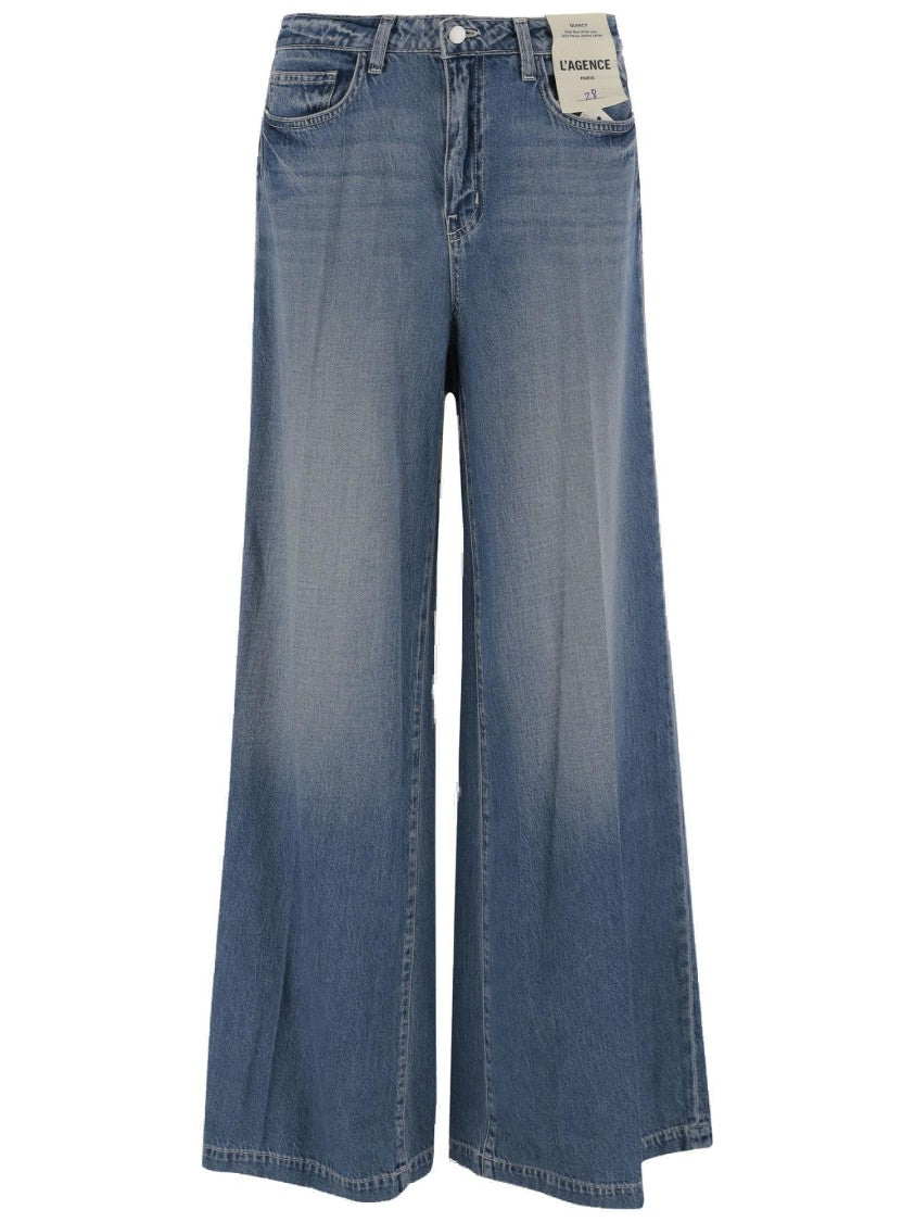 L'agence Relaxed Wide-Leg Jeans With Washed Effect