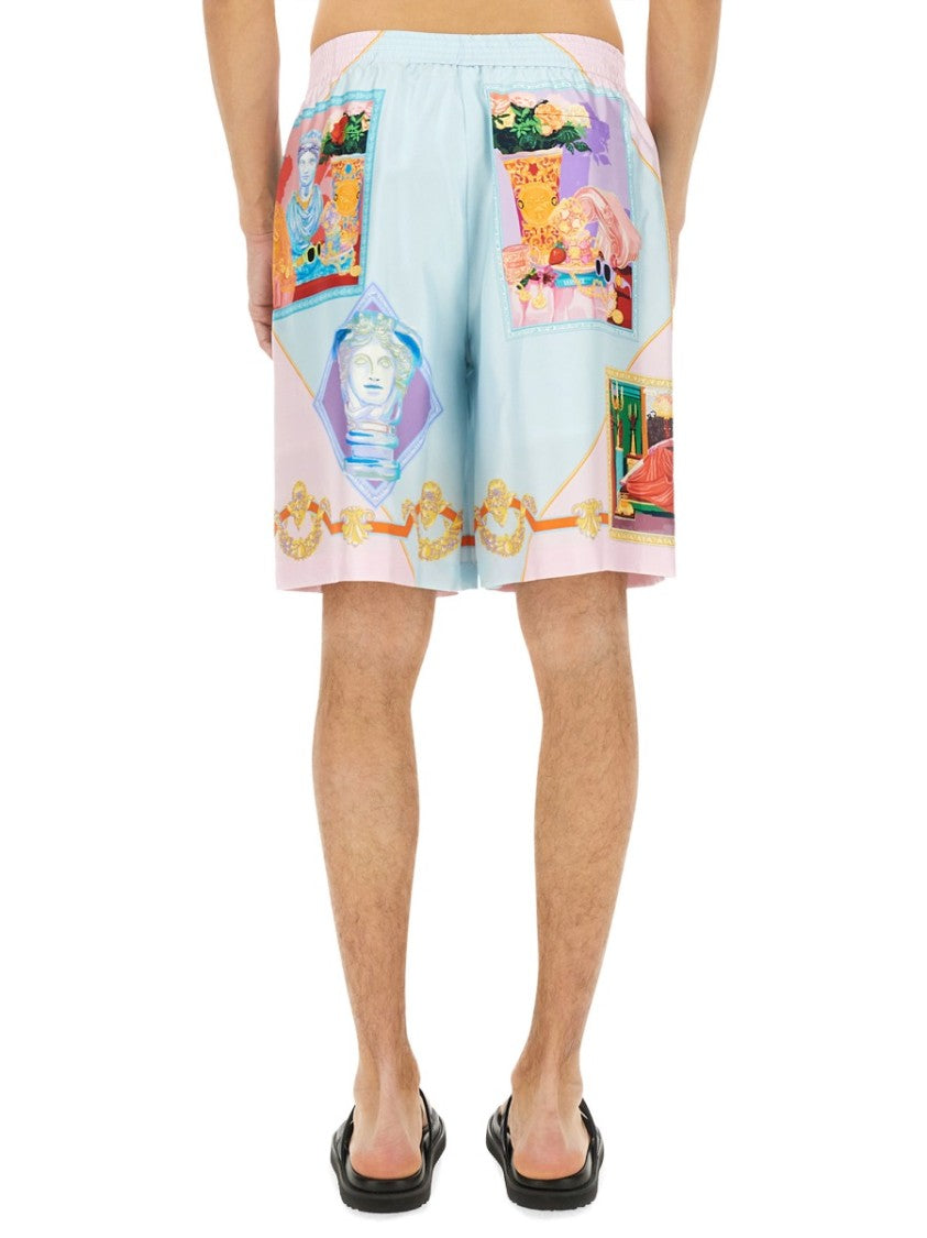 Versace Silk Shorts With Refined Silhouette