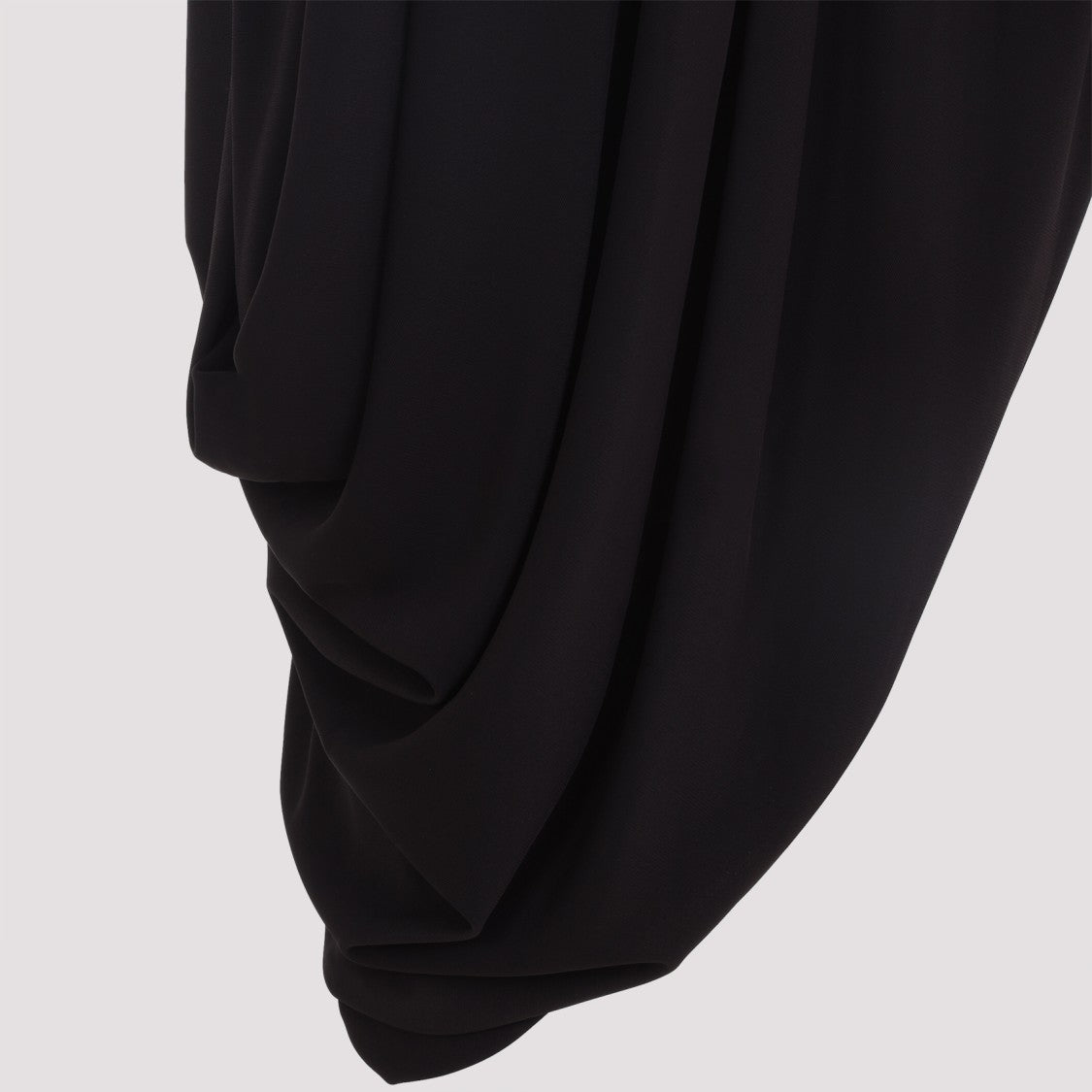 Alaïa Twisted Black Viscose Midi Skirt With Asymmetric Hem