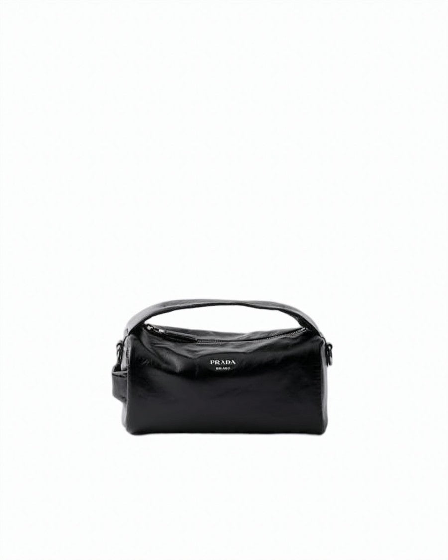 Prada Rectangular Shoulder Bag In Smooth Calf Leather With Glossy Finish