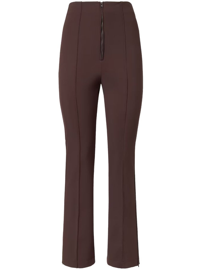 Fendi Fitted Brown High Waist Ankle-Zip Pants