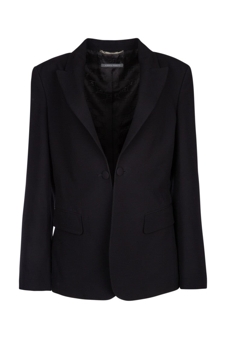 Alberta Ferretti Cropped Tailored Jacket With Classic Lapel