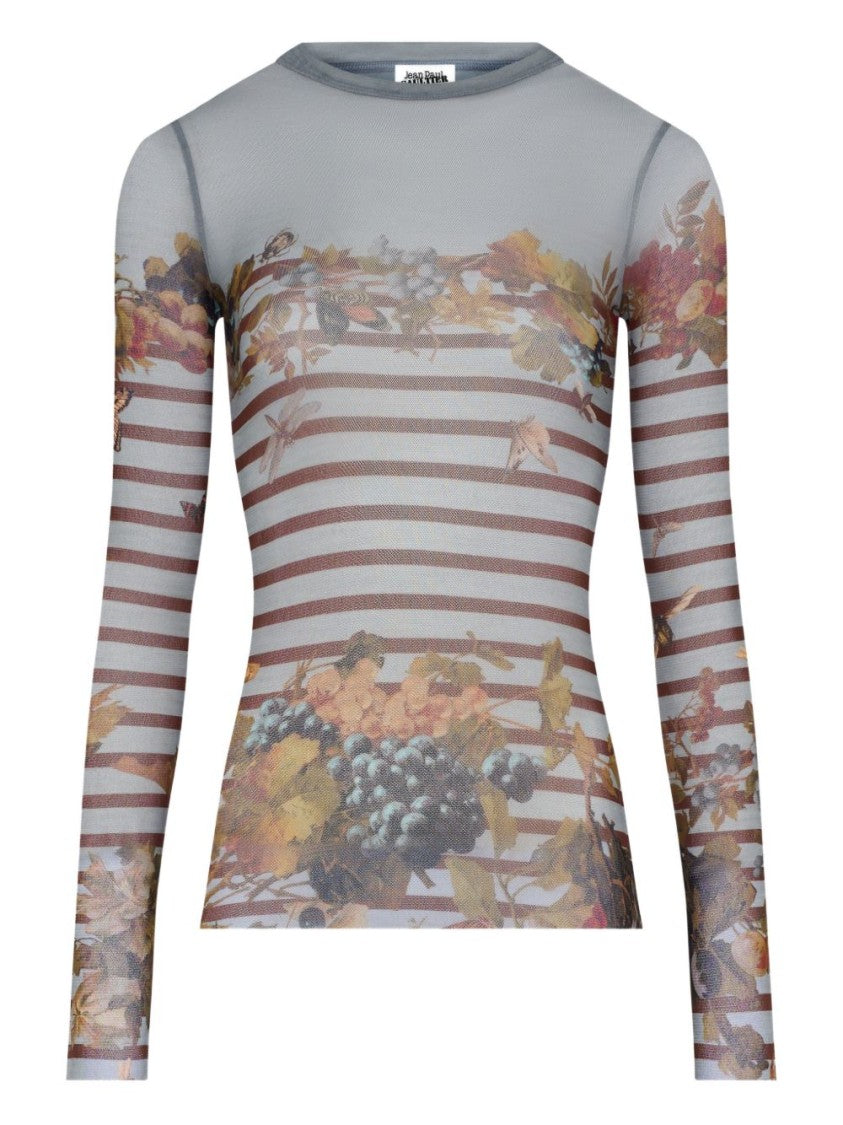 Jean Paul Gaultier Multicolour Silk And Nylon Wrap Top