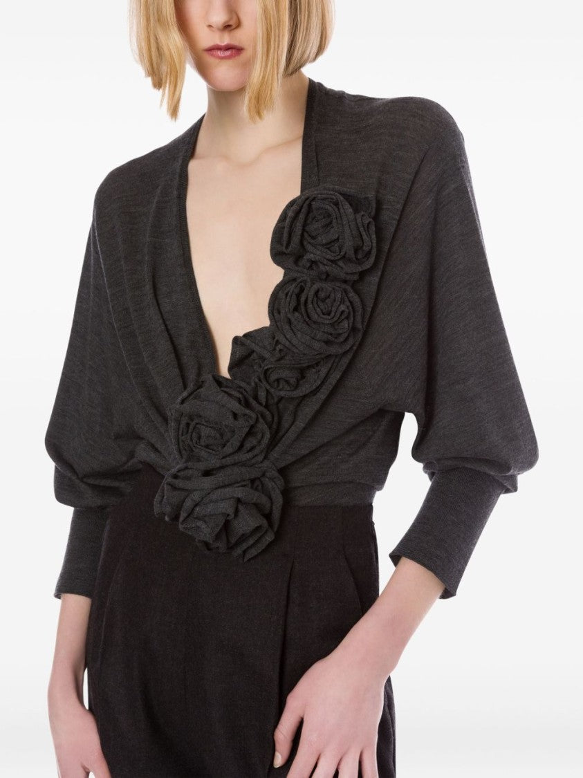 Alberta Ferretti Dark Grey Merino Wool Sweater