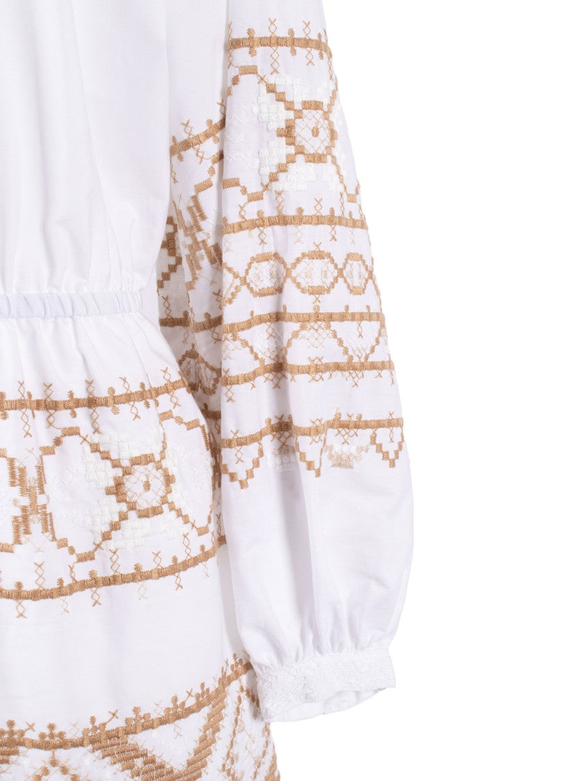 Ermanno Scervino Mini Dress With Geometric Embroidery
