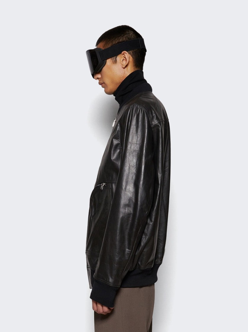 Rick Owens Bauhaus Flight Bomber Jacket Black