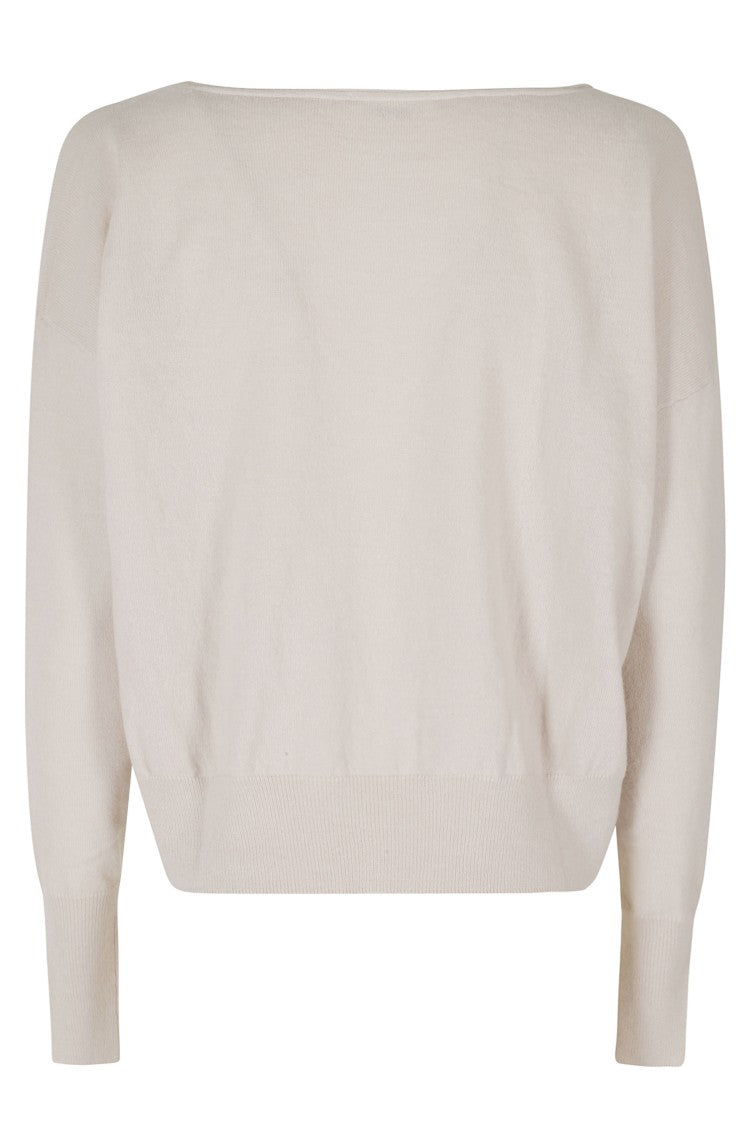 Roberto Collina V-Neck Merino Cashmere Sweater With Ribbed Details