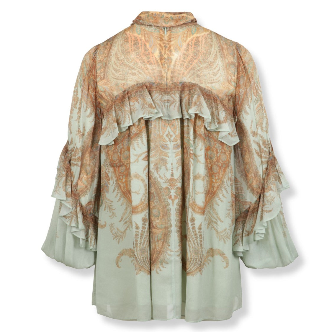 Zimmermann Silk Flutter Blouse With Ruffled Trim