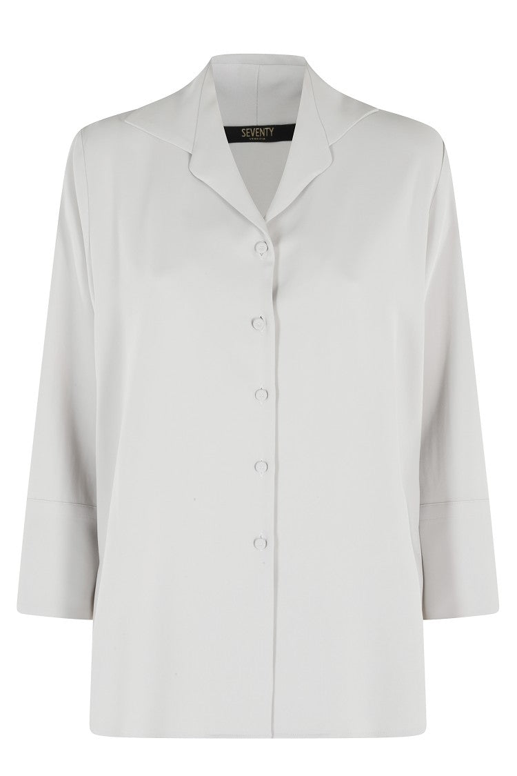 Seventy Gray Heavyweight V-Neck Viscose Shirt