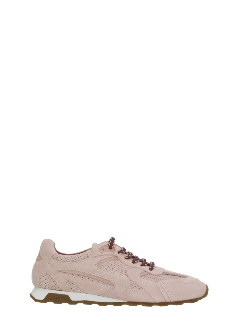 Ash Pink Kasar Perforated Suede Sneakers