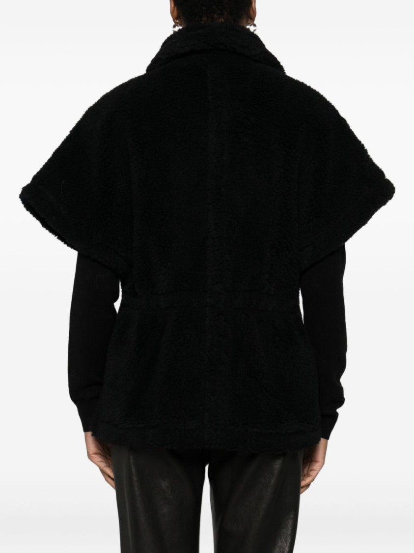 Blugirl Knitwear Black Jacket With Plush Texture