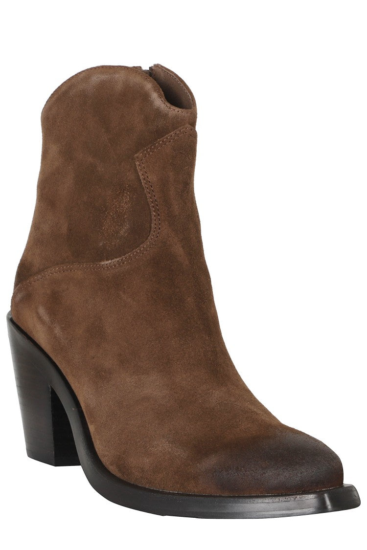 Ash Mink Suede Velour Ankle Boots