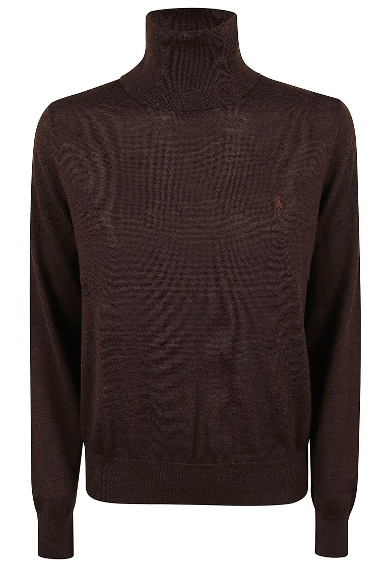 Polo Ralph Lauren Brown Long-Sleeved Wool Turtleneck Sweater