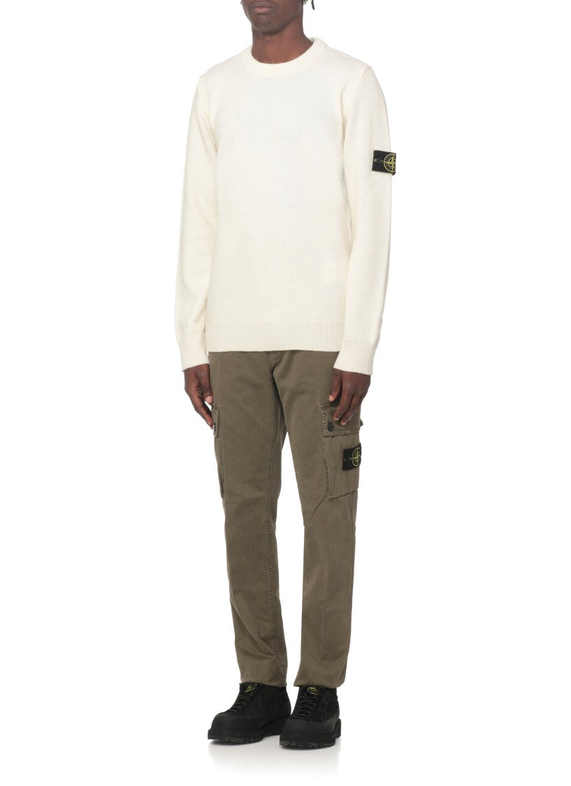 Stone Island Ivory Wool Sweater