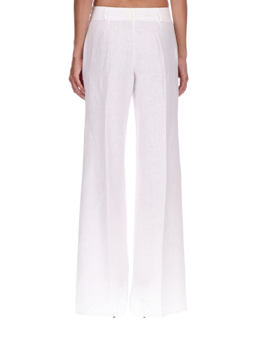 Ermanno Firenze Wide-Leg Trousers With Floral Cut-Out Embroidery