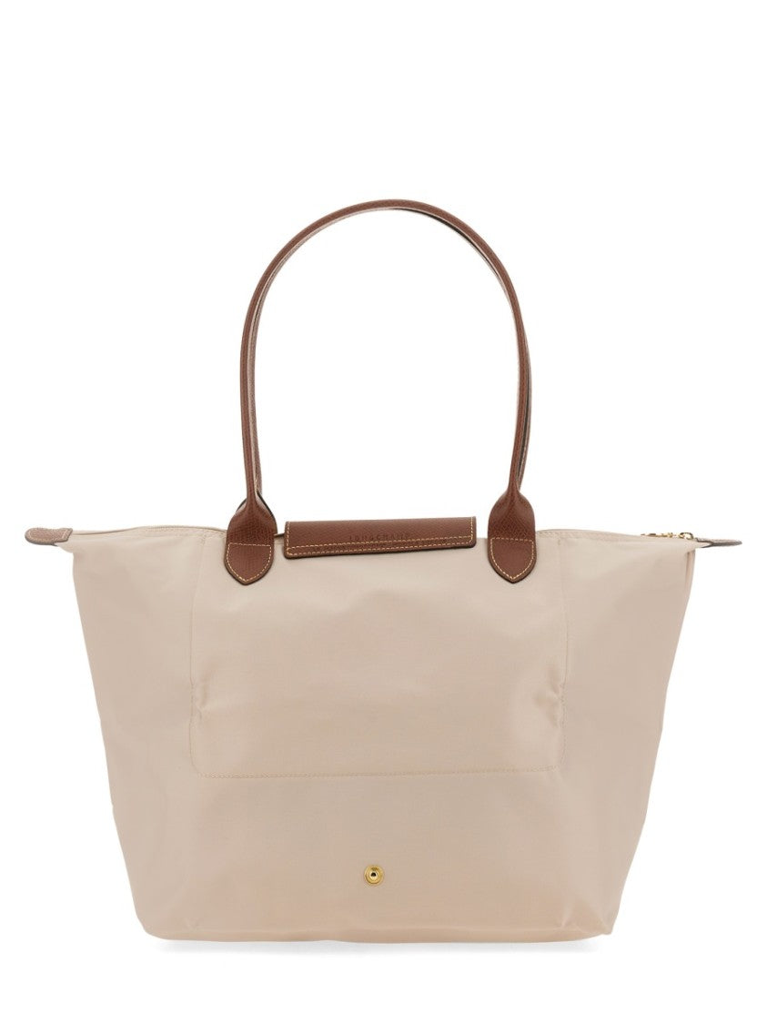 Longchamp Large Tote Bag With Smooth Surface And Zip Closure