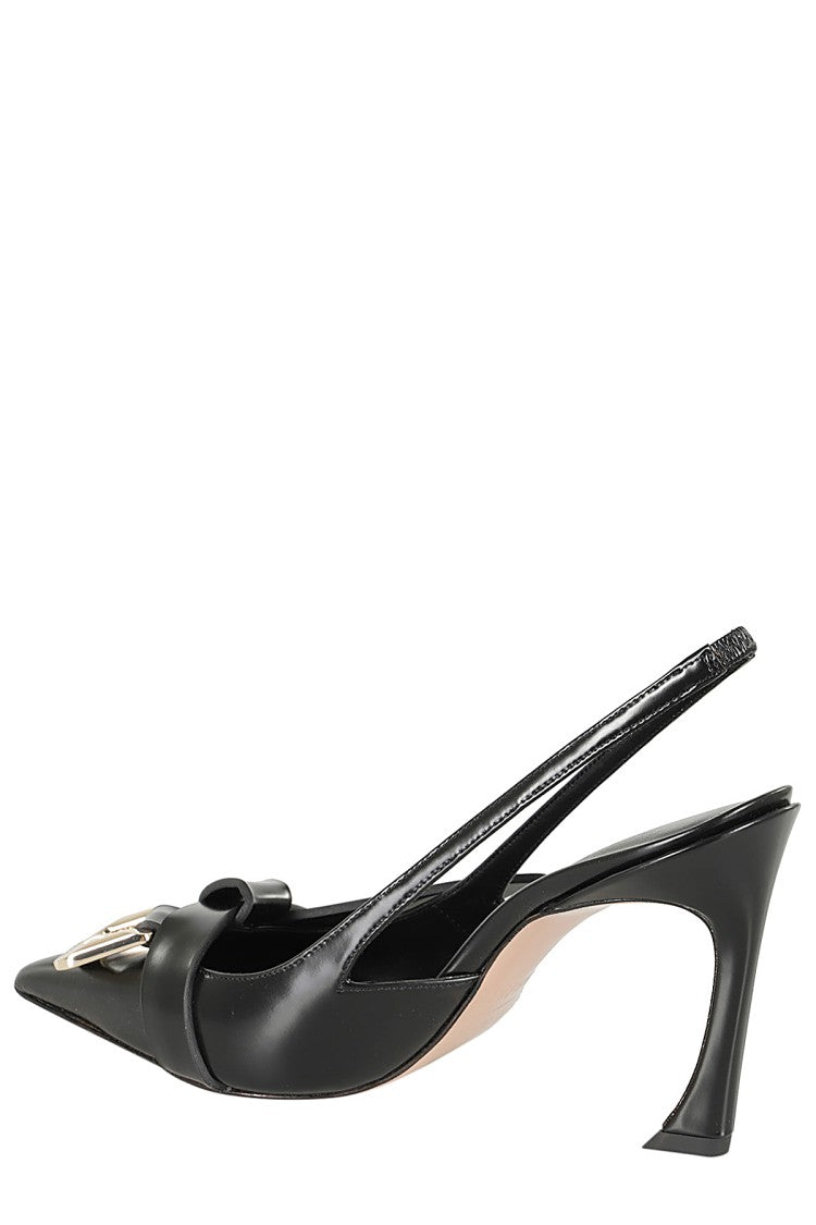 Piferi Pointed Design Pumps With Logoed Metal Buckle