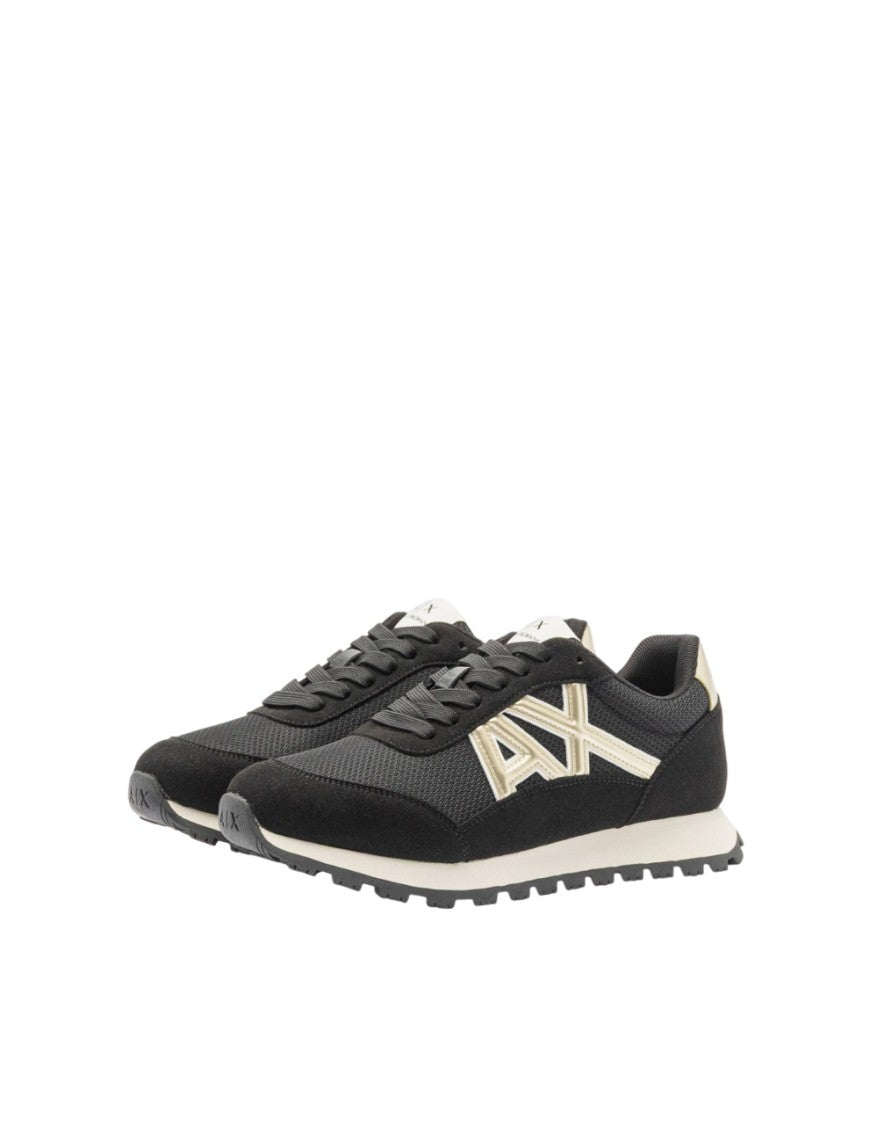 Armani Exchange Breathable Mesh Sneakers With Suede Overlays