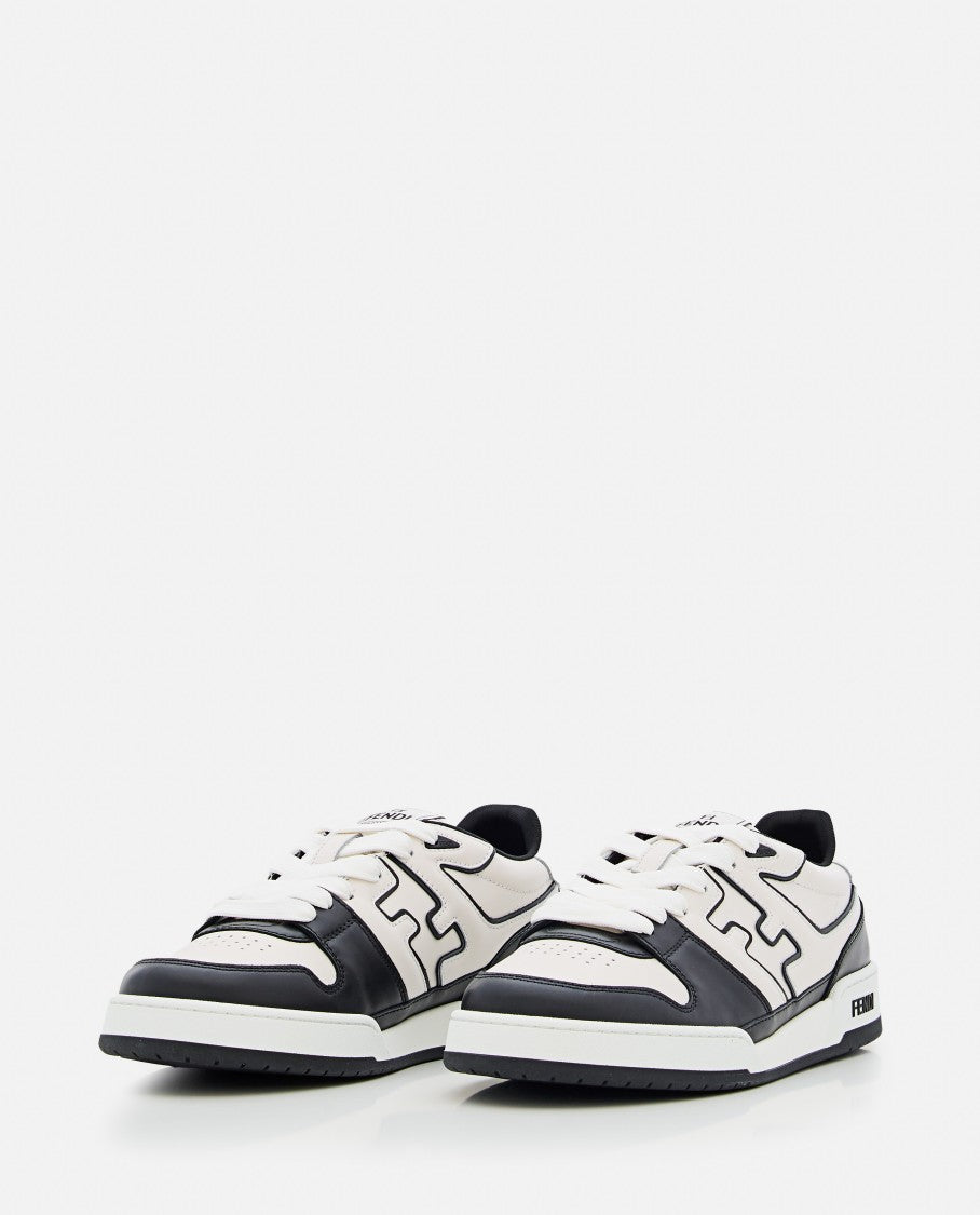 Fendi White And Black Fendi Match Sneakers