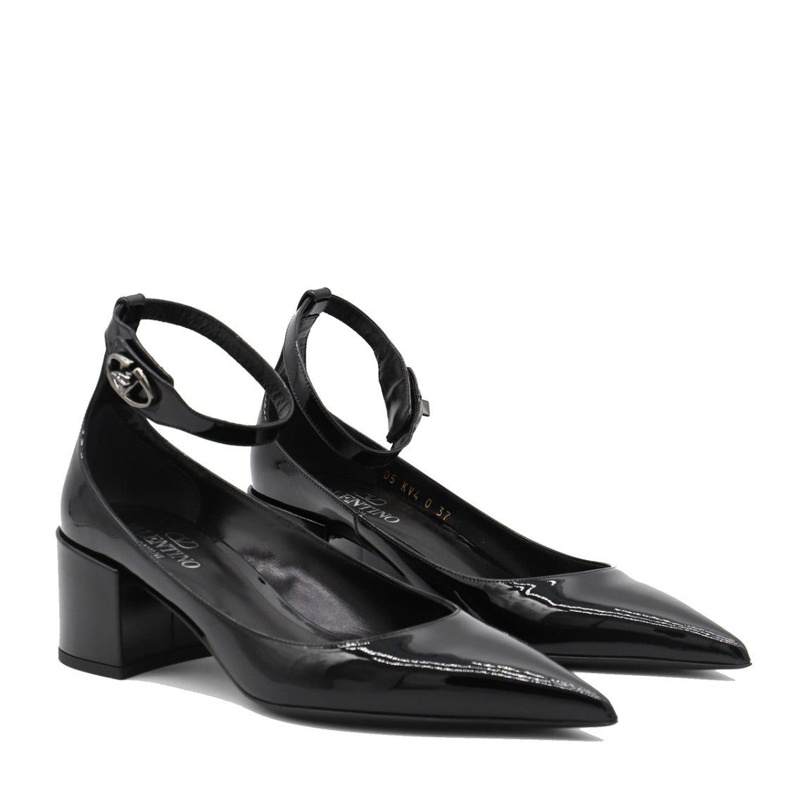 Valentino Garavani Black Leather Pointed Toe Pumps