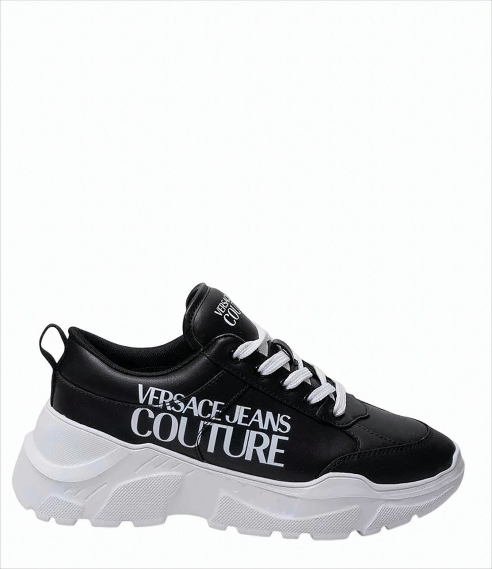 Versace Black Sneakers With Contrasting Logo