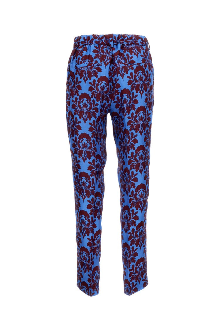 Alberto Biani Light Blue Silk Straight-Leg Trousers