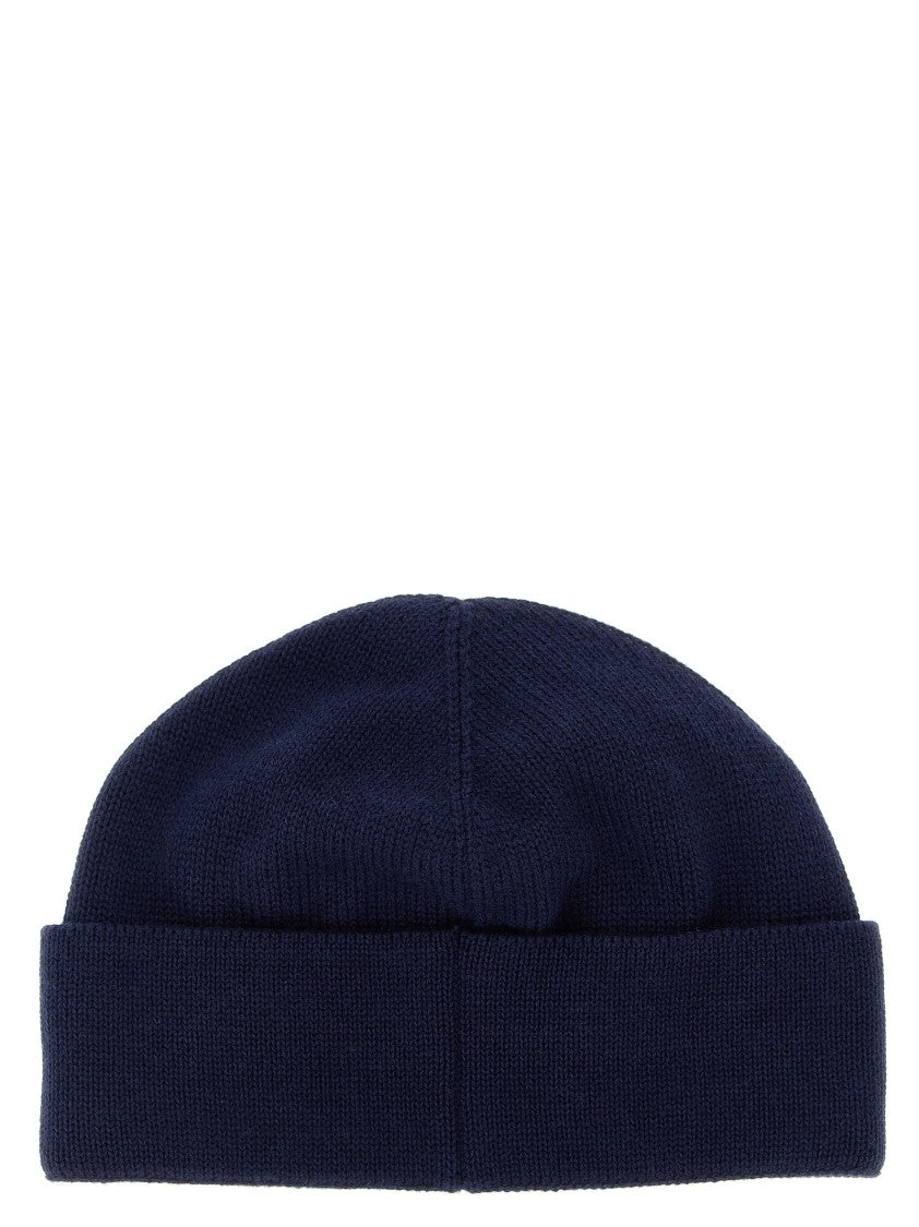 Valentino Garavani Contrast Embroidered Blue Beanie