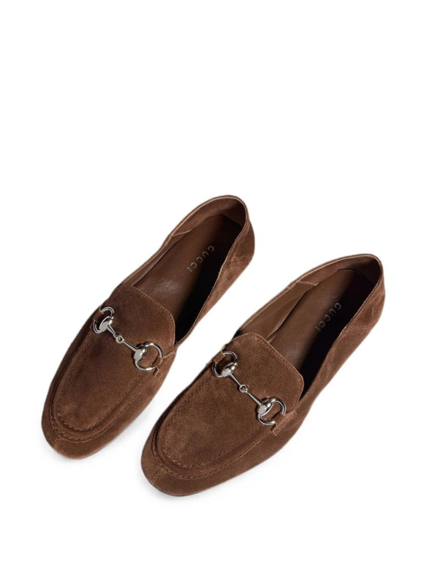 Gucci Brown Horsebit Suede Calfskin Low-Top Sneakers