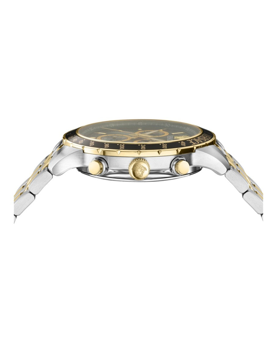 Versace Sport Chrono Bracelet Watch With Green Guilloche Dial