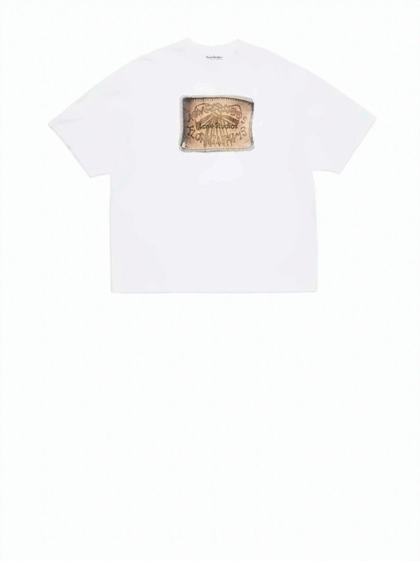 Acne Studios Rectangular Graphic Patch T-Shirt With Classic Crew Neckline