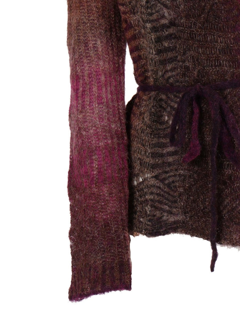 Kangra Cashmere Textured Alpaca Blend Wrap-Style Top